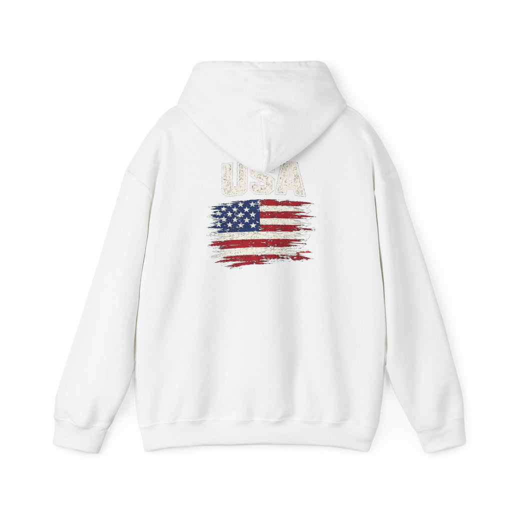USA Flag Hoodie - Distressed American Flag Graphic Patriotic Pullover