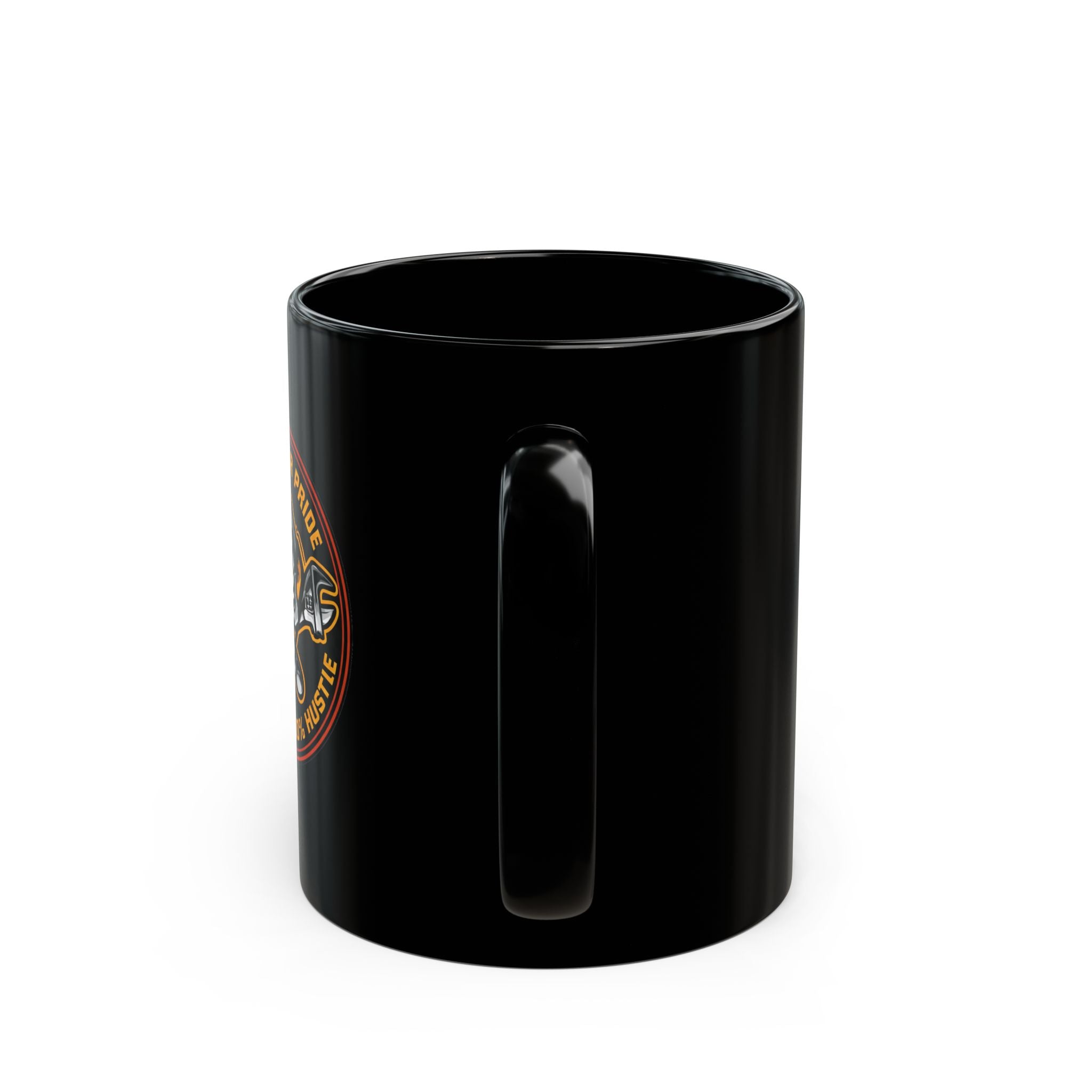 Blue Collar Pride Skull Mug — "Dirty Hands 100% Hustle" Black Coffee Cup (11oz/15oz)