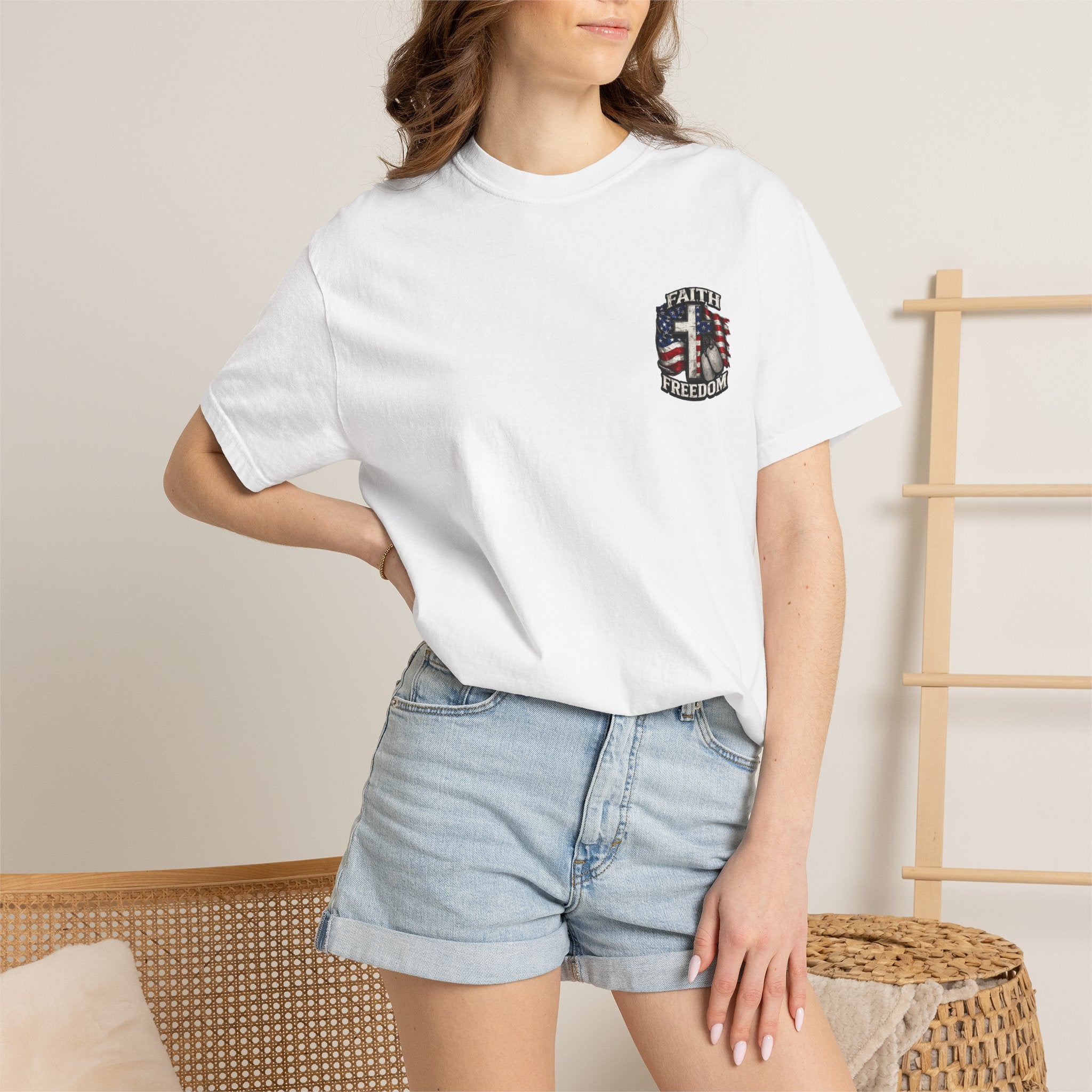 Faith Family Freedom T-Shirt — American Flag Patriotic Tee