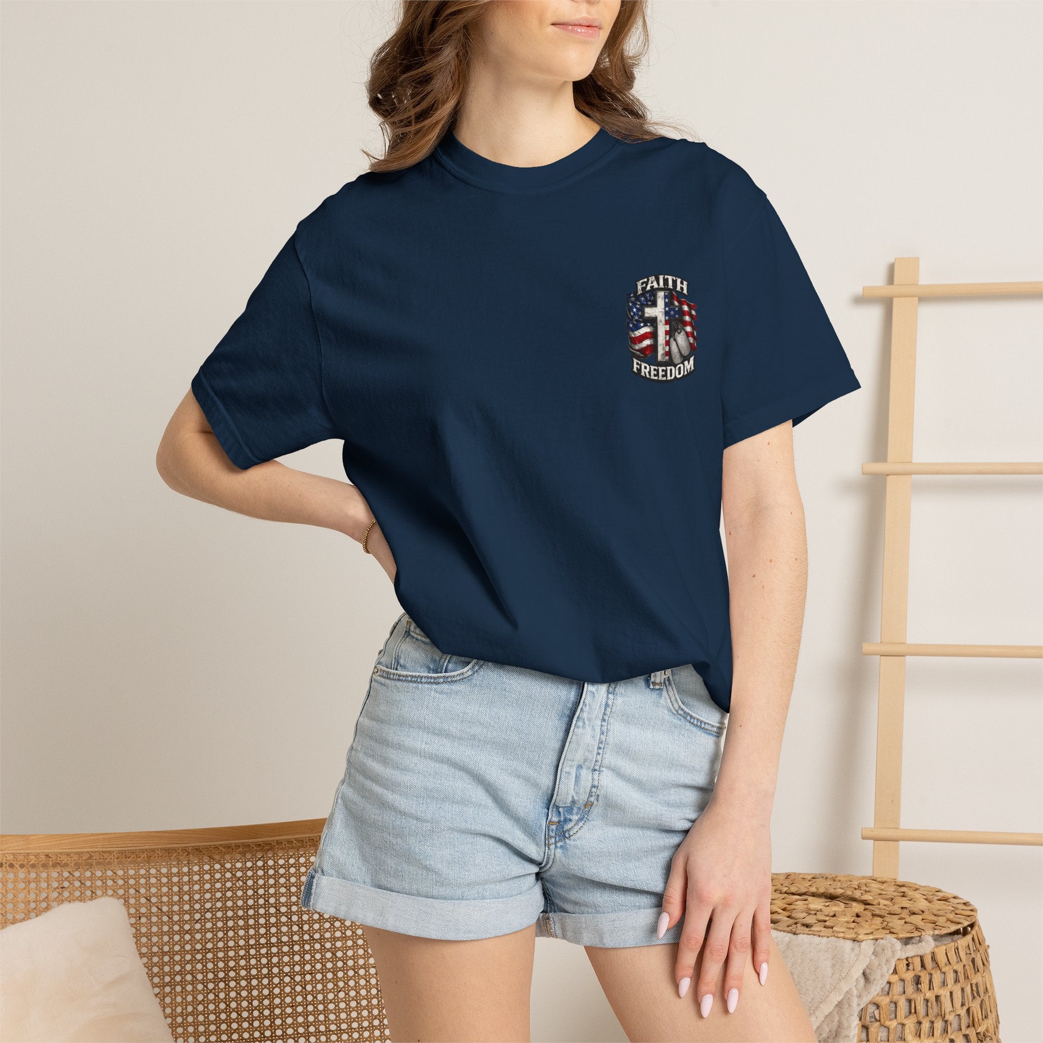 Faith Family Freedom T-Shirt — American Flag Patriotic Tee