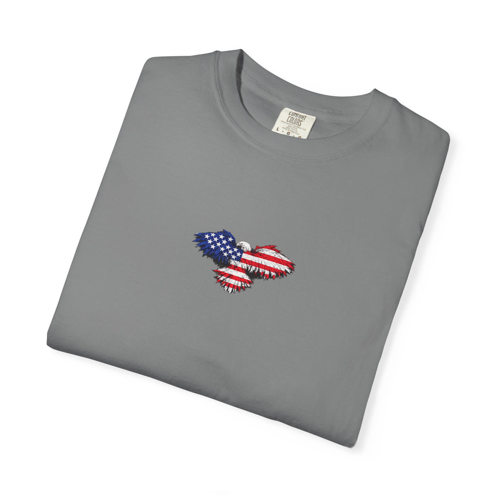 T-Shirt — 'America First' Distressed Flag Graphic