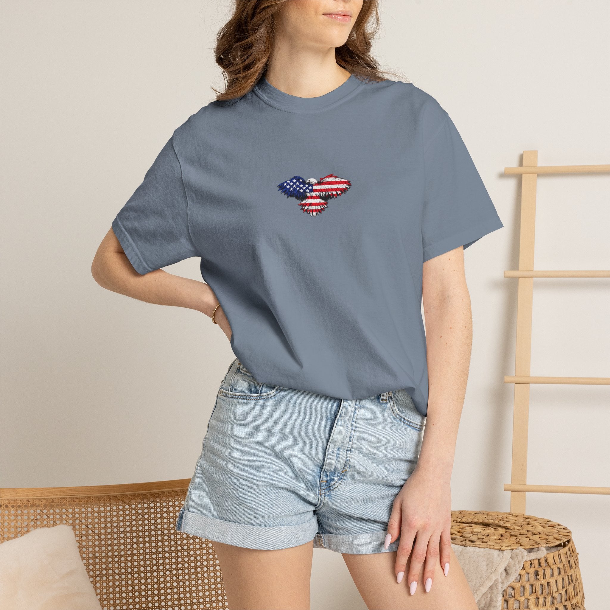 T-Shirt — 'America First' Distressed Flag Graphic