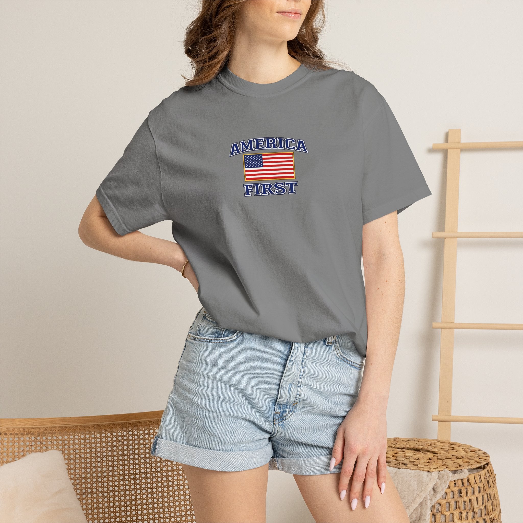 America First T-Shirt — Patriotic Eagle Graphic