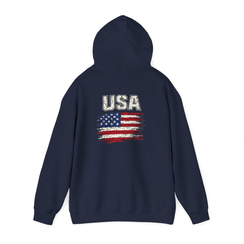 USA Flag Hoodie - Distressed American Flag Graphic Patriotic Pullover