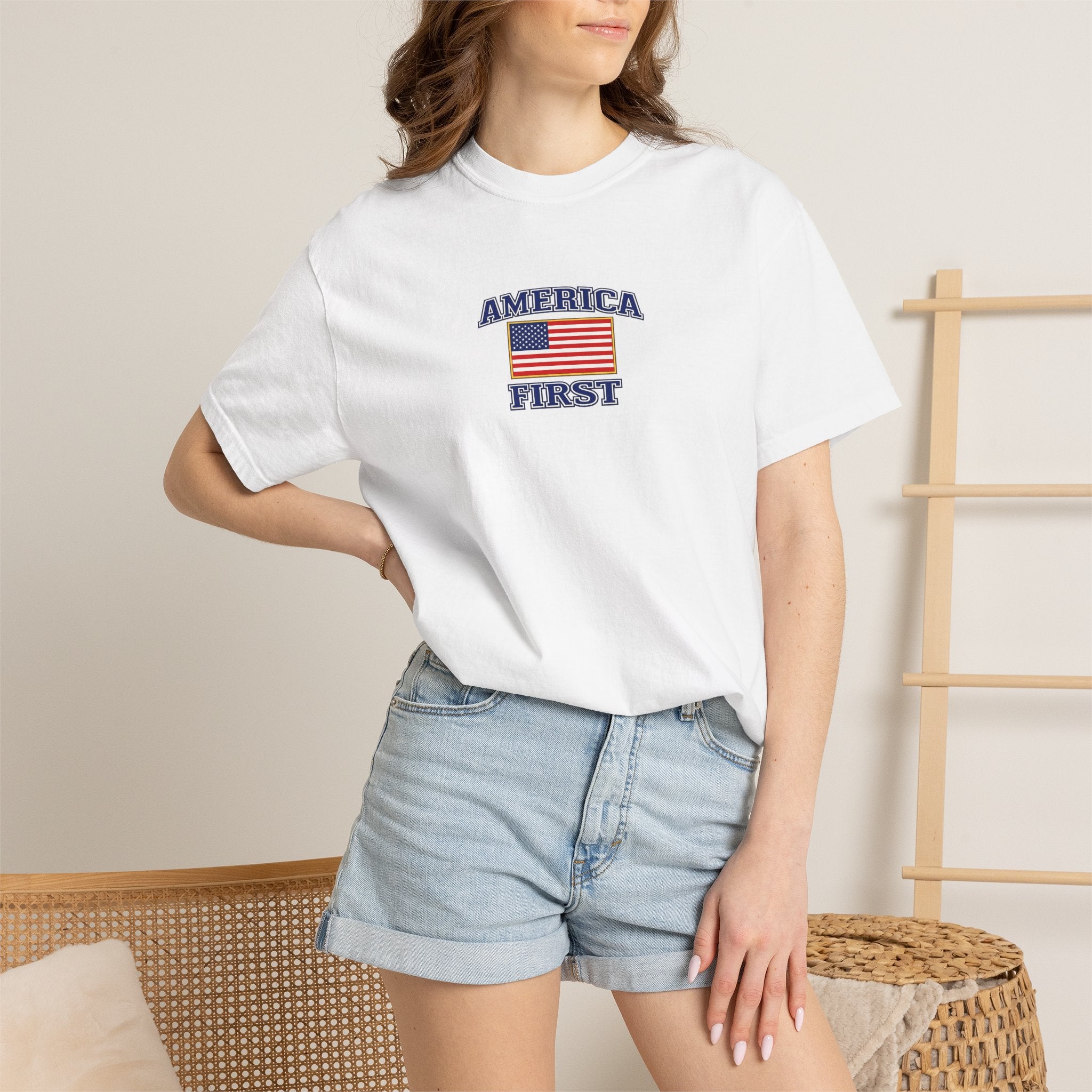 America First T-Shirt — Patriotic Eagle Graphic