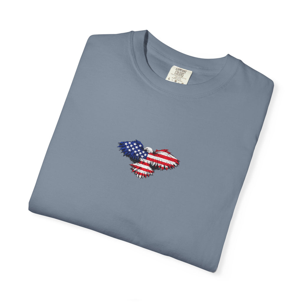 T-Shirt — 'America First' Distressed Flag Graphic