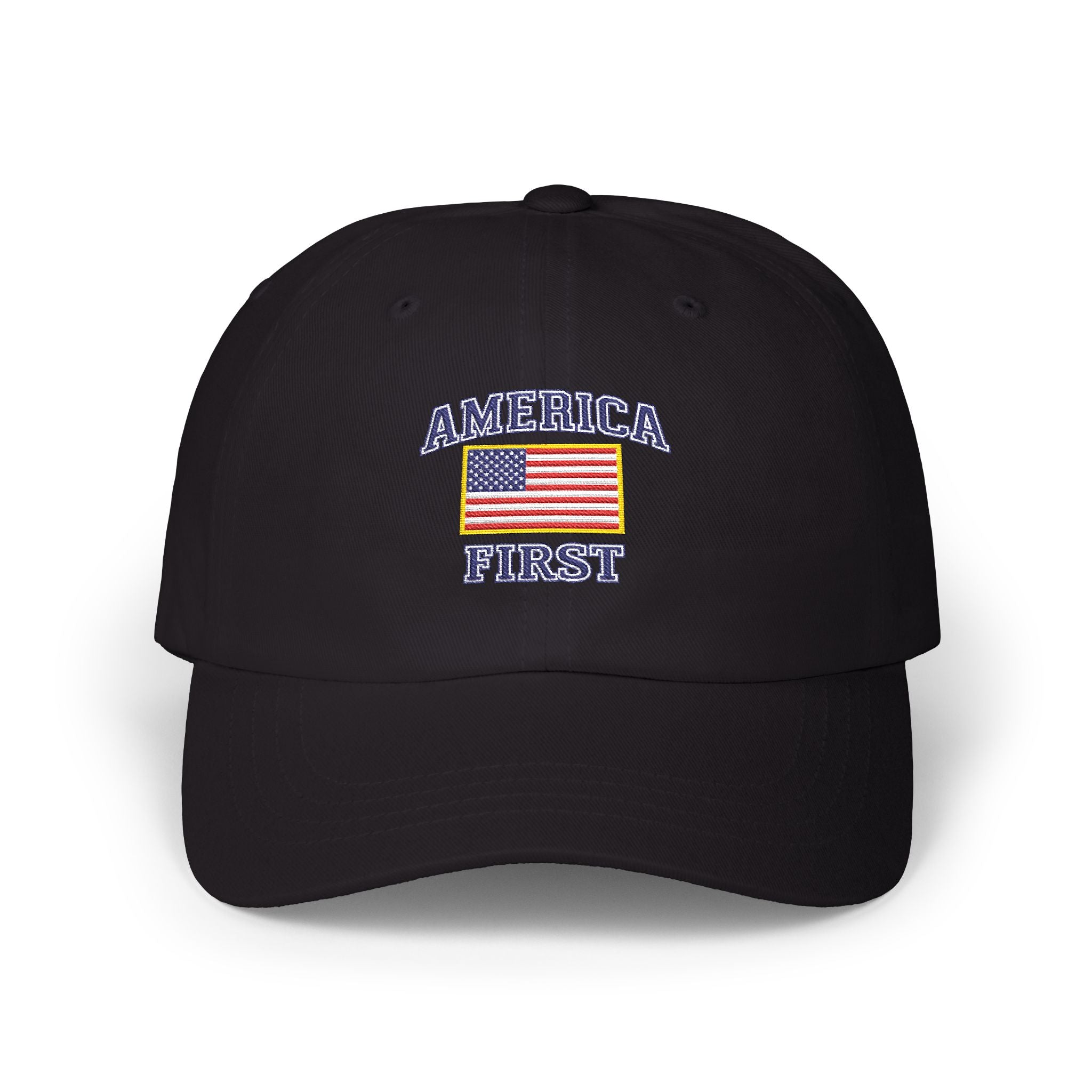 Dad Cap — "America First" Embroidered Flag Hat