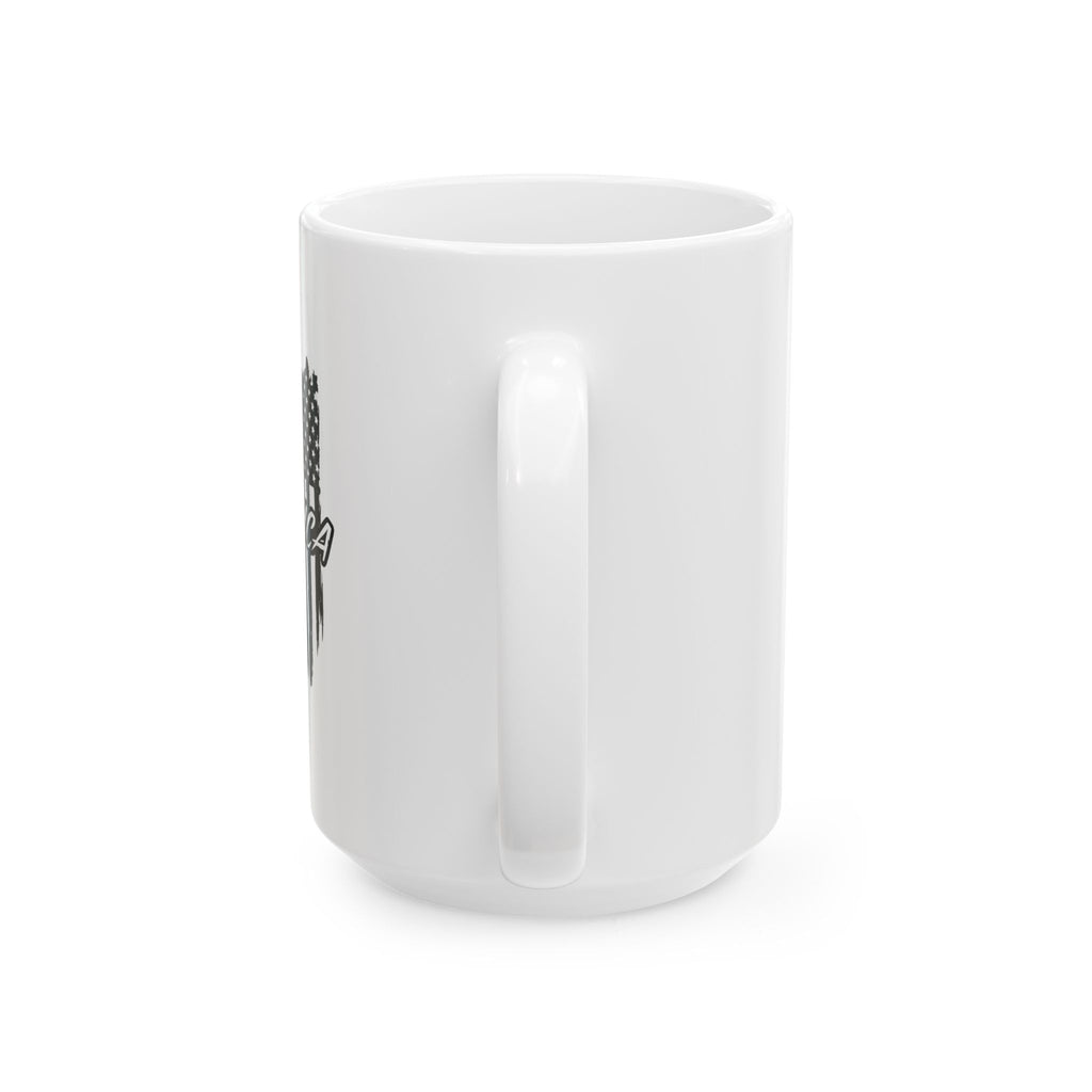 Proud American Ceramic Mug — Bold 'Support' Patriotic Coffee Cup