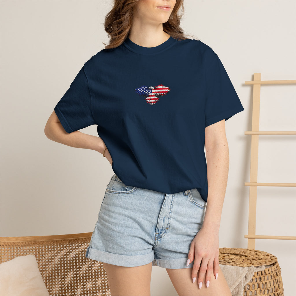 T-Shirt — 'America First' Distressed Flag Graphic