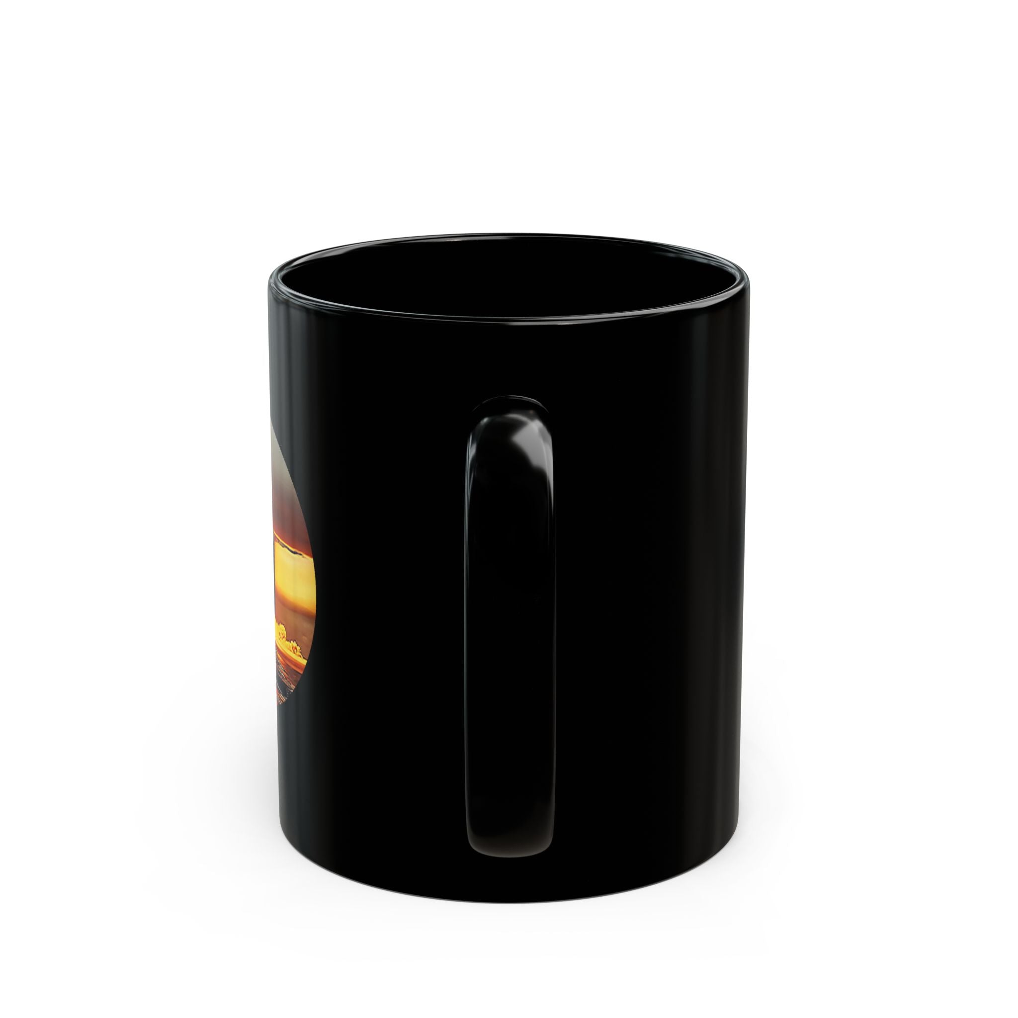 Sunset Microphone Black Mug – Retro Mic Coffee Cup (11oz, 15oz)
