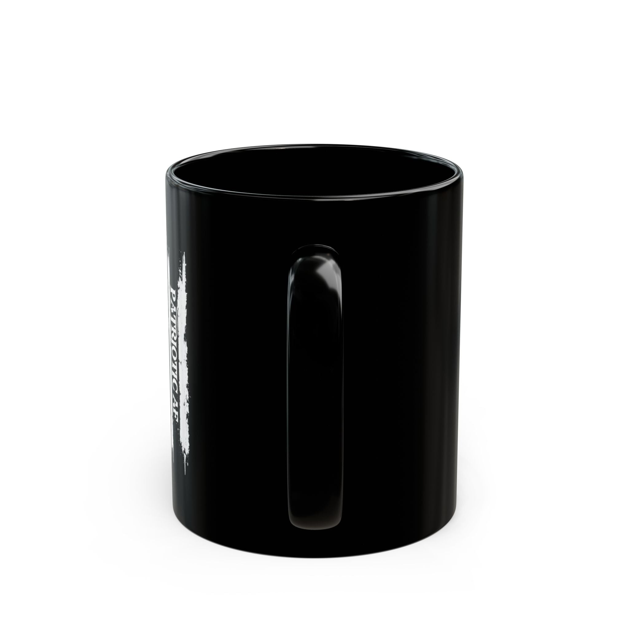 Patriotic Flag Coffee Mug — Distressed American Flag "Patriot Gear" Black Ceramic (11oz, 15oz)