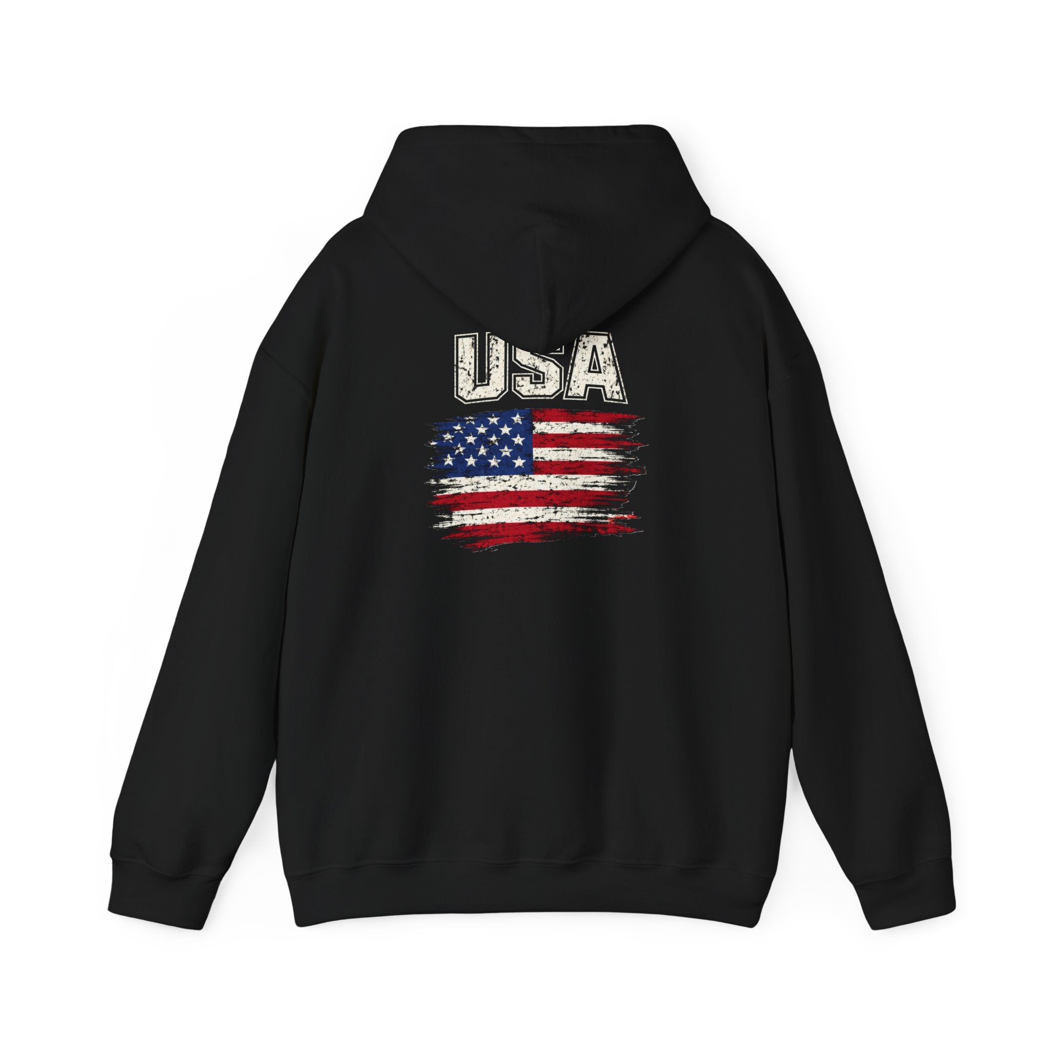 USA Flag Hoodie - Distressed American Flag Graphic Patriotic Pullover