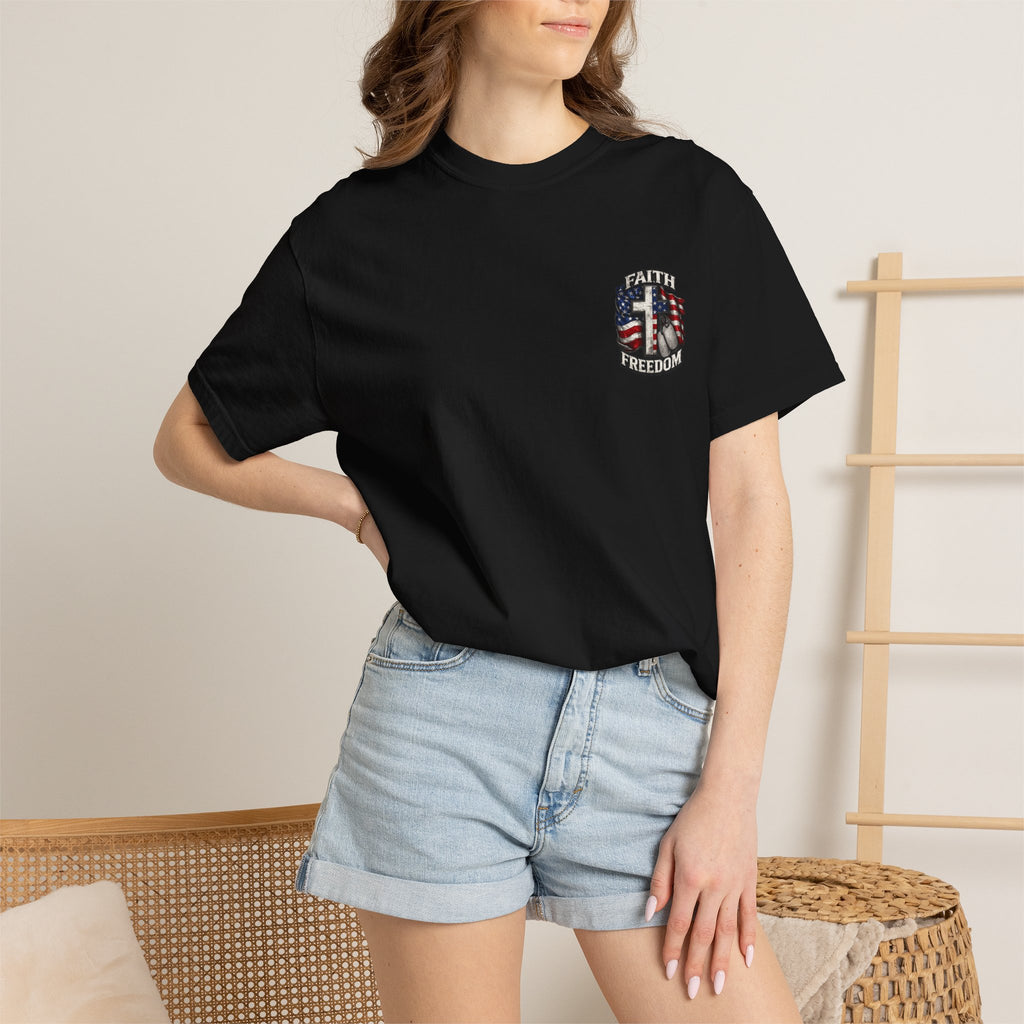 Faith Family Freedom T-Shirt — American Flag Patriotic Tee