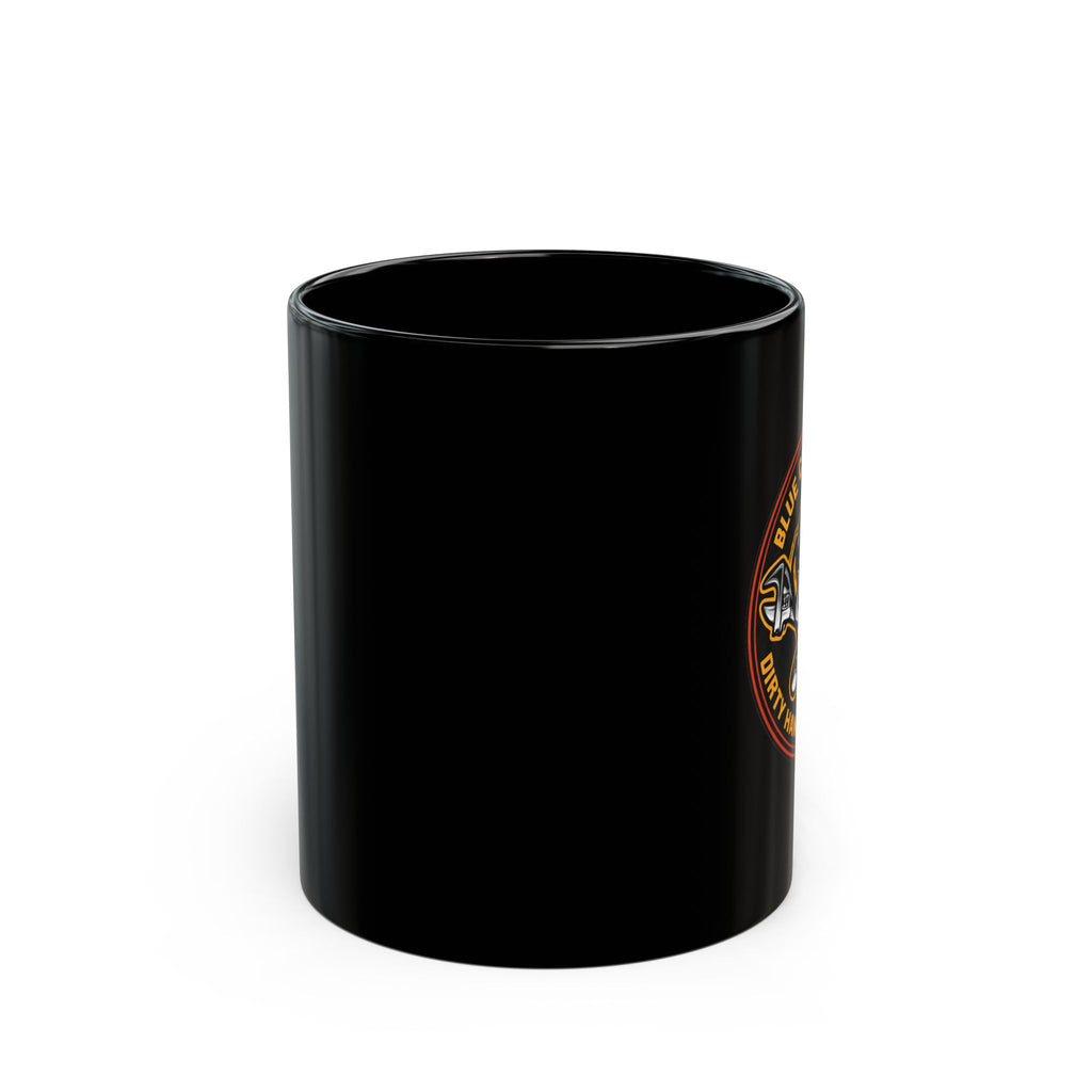 Blue Collar Pride Skull Mug — "Dirty Hands 100% Hustle" Black Coffee Cup (11oz/15oz)