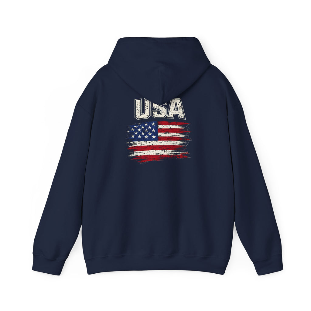 USA Flag Hoodie - Distressed American Flag Graphic Patriotic Pullover