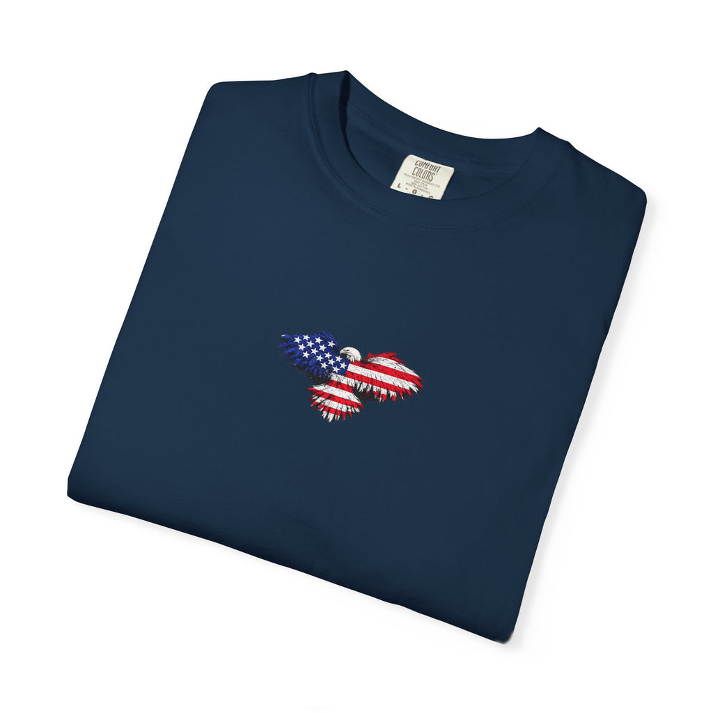 T-Shirt — 'America First' Distressed Flag Graphic