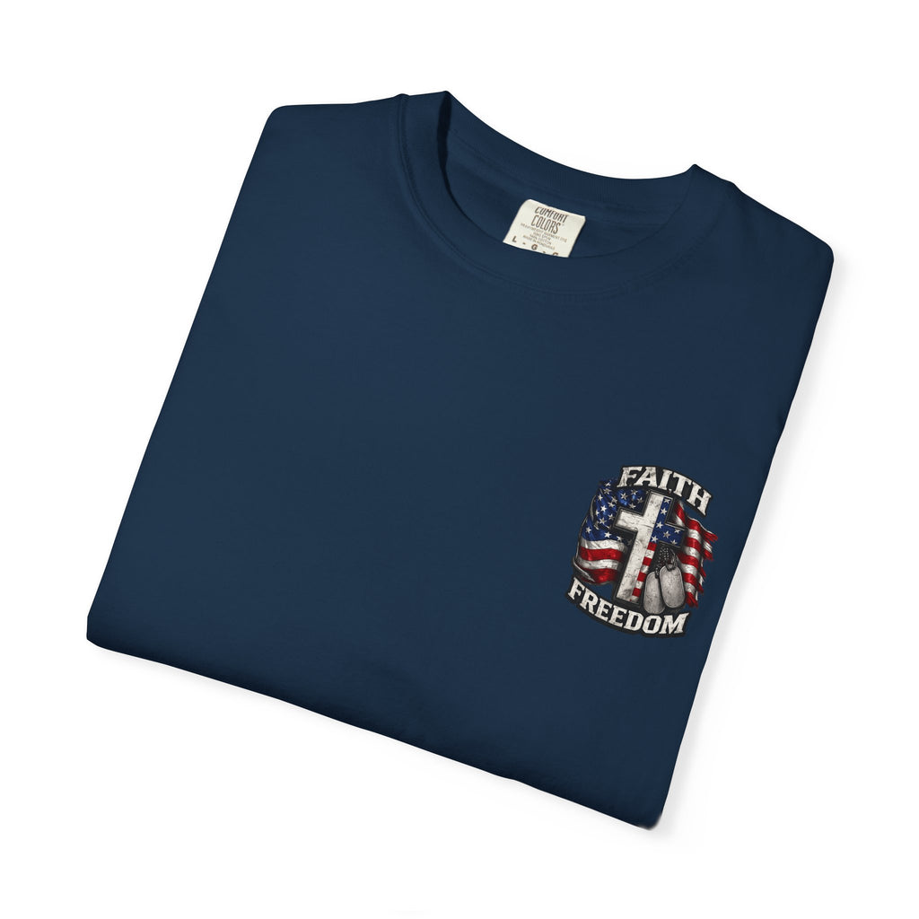 Faith Family Freedom T-Shirt — American Flag Patriotic Tee