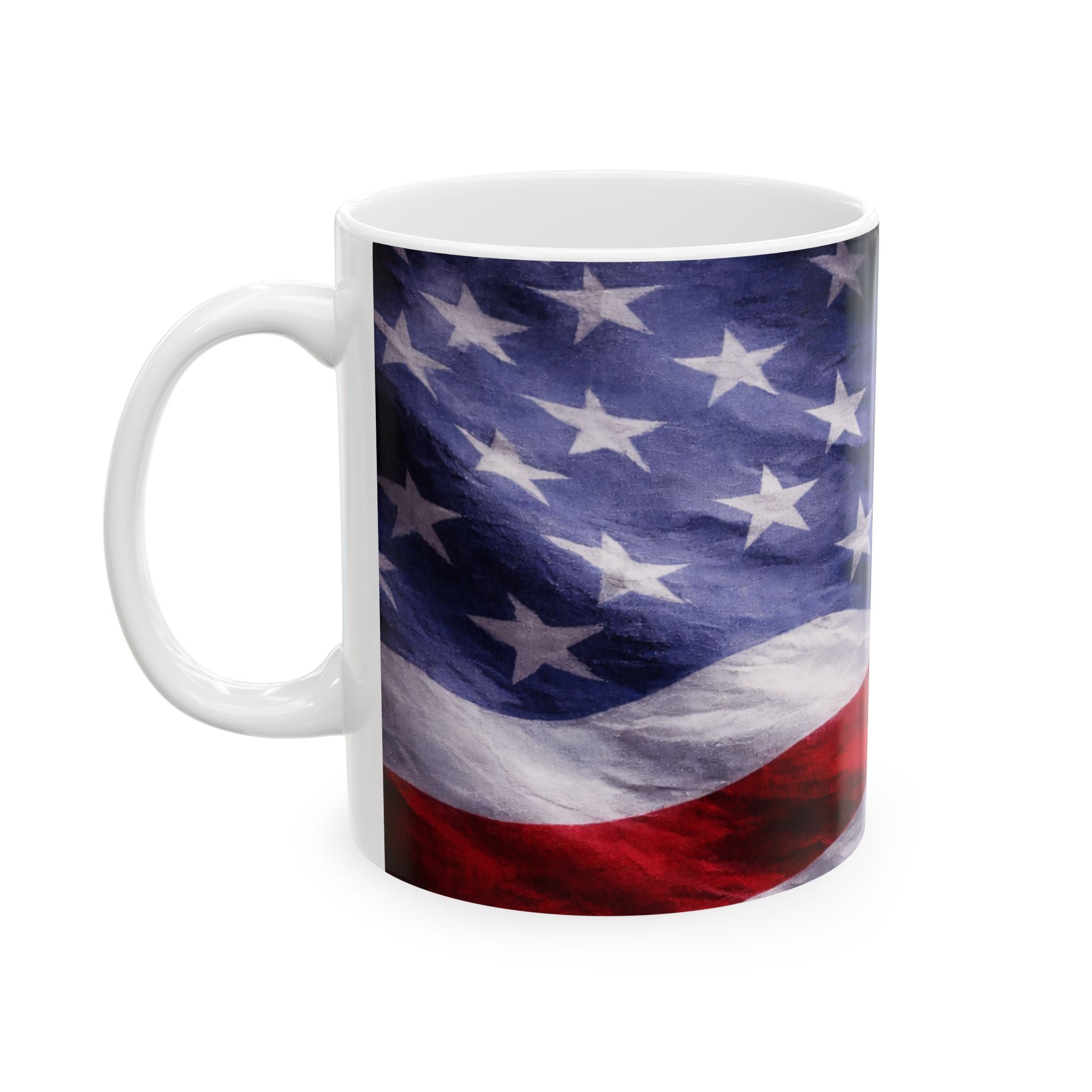 Patriotic American Flag Ceramic Mug – God Bless USA 11oz & 15oz