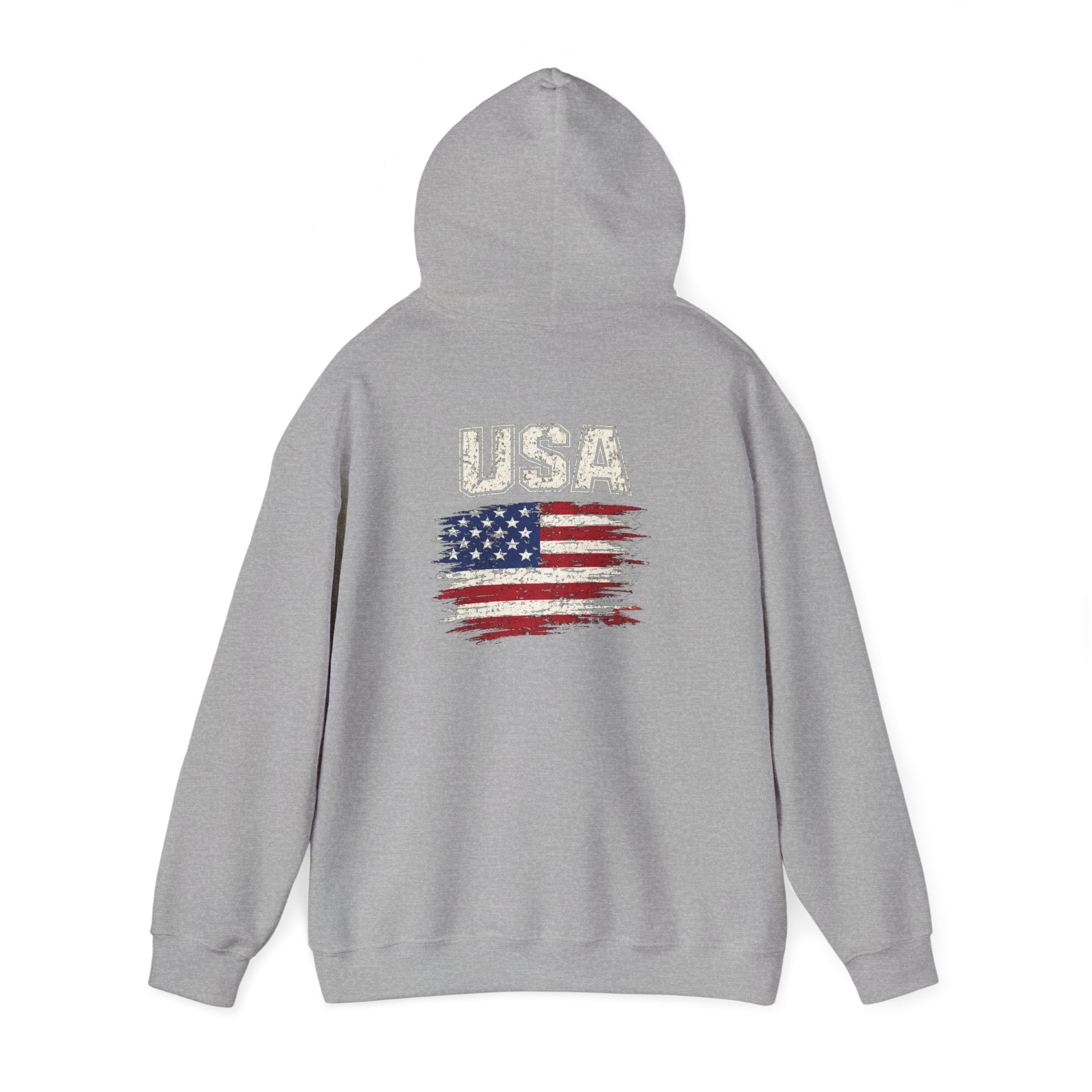 USA Flag Hoodie - Distressed American Flag Graphic Patriotic Pullover