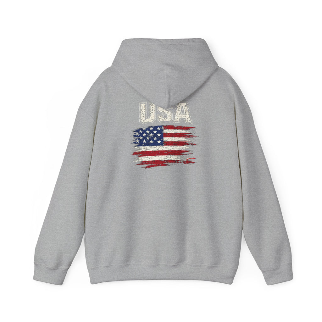 USA Flag Hoodie - Distressed American Flag Graphic Patriotic Pullover