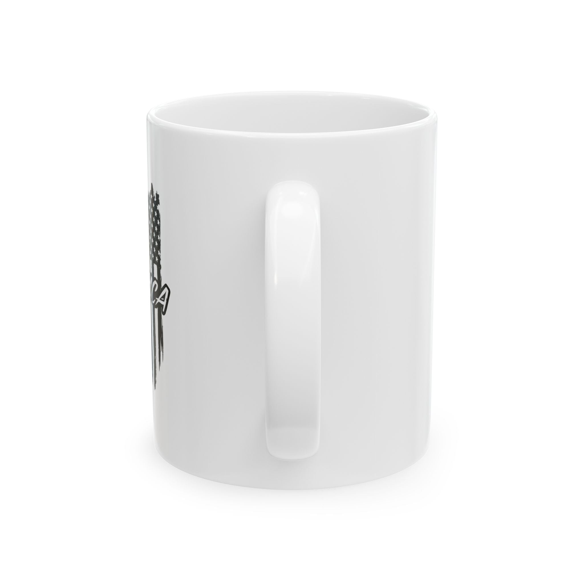 Proud American Ceramic Mug — Bold 'Support' Patriotic Coffee Cup